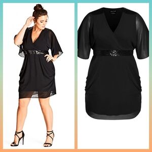City Chic Sequin Wrap Dress
